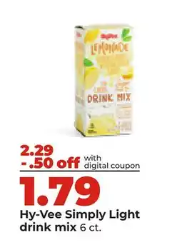 Hy-Vee Hy-Vee Simply Light drink mix offer