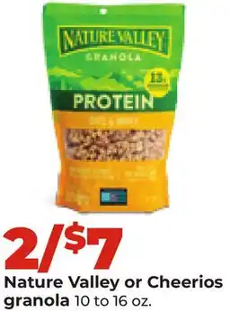 Hy-Vee Nature Valley or Cheerios granola offer