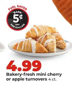 Hy-Vee Bakery-fresh mini cherry or apple turnovers offer