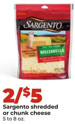 Hy-Vee Sargento shredded or chunk cheese offer