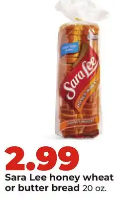 Hy-Vee Sara Lee honey wheat or butter bread offer