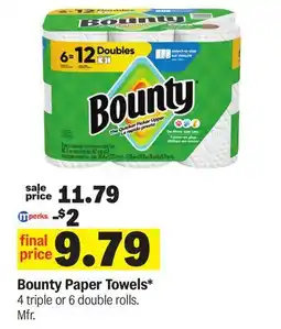 Meijer Bounty Paper Towels offer