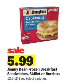 Meijer Jimmy Dean Frozen Breakfast Sandwiches, Skillet or Burritos offer
