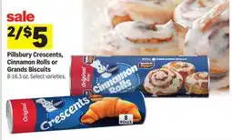 Meijer Pillsbury Crescents, Cinnamon Rolls or Grands Biscuits offer