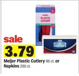 Meijer Meijer Plastic Cutlery 96 ct. or Napkins 200 ct offer