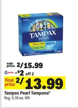 Meijer Tampax Pearl Tampons offer