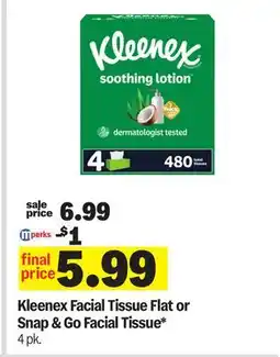 Meijer Kleenex Facial Tissue Flat or Snap & Go Facial Tissue offer
