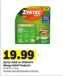 Meijer Zyrtec Adult or Children's Allergy Relief Products offer