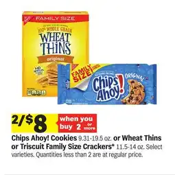 Meijer Chips Ahoy! Cookies 9.31-19.5 oz. or Wheat Thins or Triscuit Family Size Crackers* 11.5-14 oz offer