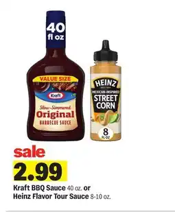 Meijer Kraft BBQ Sauce 40 oz. or Heinz Flavor Tour Sauce 8-10 oz offer