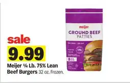 Meijer Meijer 1/4 Lb. 75% Lean Beef Burgers offer