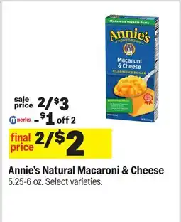 Meijer Annie's Natural Macaroni & Cheese offer