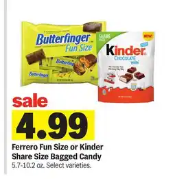 Meijer Ferrero Fun Size or Kinder Share Size Bagged Candy offer