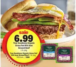 Meijer True Goodness Organic Grass Fed 85% lean Ground Beef offer