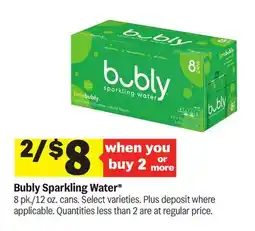 Meijer Bubly Sparkling Water offer