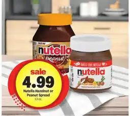 Meijer Nutella Hazelnut or Peanut Spread offer