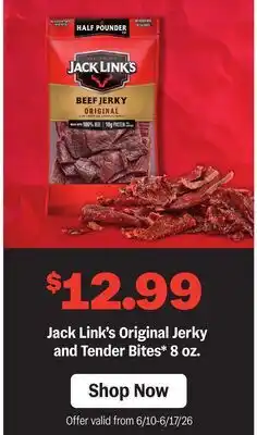 Meijer Jack Link's Original Jerky and Tender Bites offer