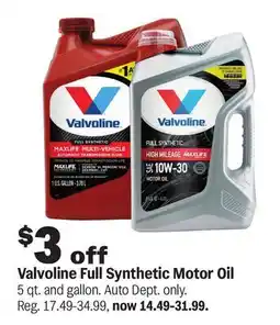 Meijer Valvoline Full Synthetic Motor Oil offer