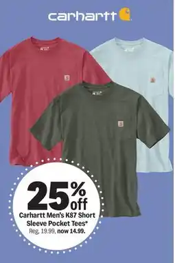 Meijer Carhartt Men's K87 Short Sleeve Pocket Tees offer