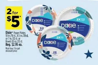 Dollar General Dixie Paper Plates or Bowls offer