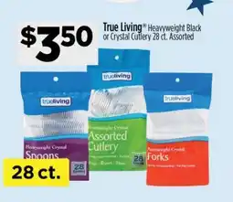 Dollar General True Living Heavyweight Black or Crystal Cutlery 28 ct. Assorted offer