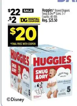 Dollar General Huggies Boxed Diapers offer
