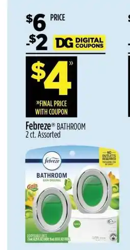 Dollar General Febreze BATHROOM offer