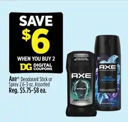 Dollar General Axe Deodorant Stick or Spray offer