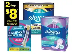 Dollar General Always, Tampax offer