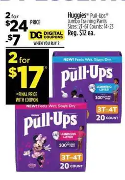 Dollar General Huggies Pull-Ups Jumbo Training Pants offer