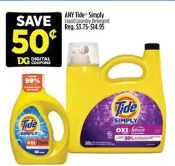 Dollar General Tide Simply Liquid Laundry Detergent offer