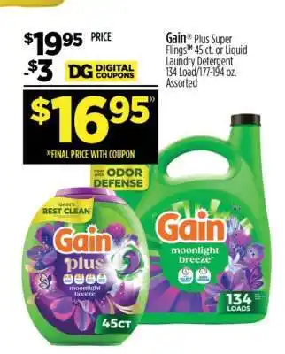 Dollar General Gain Plus Super Flings offer