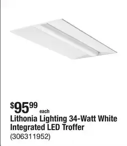 The Home Depot Lithonia Lighting 34-Watt White Integrated LED Troffer offer
