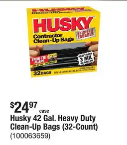 The Home Depot Husky 42 Gal. Heavy Duty Clean-Up Bags (32-Count) offer