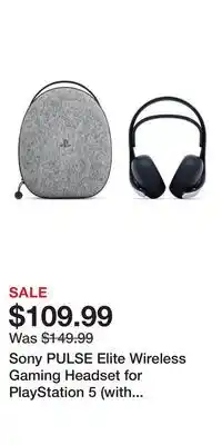 Game Stop Sony PULSE Elite Wireless Gaming Headset for PlayStation 5 (with Carrying Case) offer