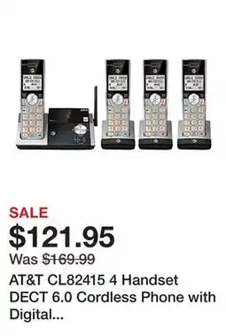 Office Depot AT&T CL82415 4 Handset DECT 6.0 Cordless Phone with Digital Answering System offer