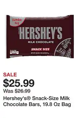 Office Depot Hershey's Snack-Size Milk Chocolate Bars, 19.8 Oz Bag offer