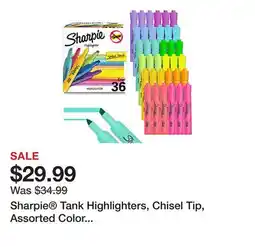 Office Depot Sharpie Tank Highlighters, Chisel Tip, Assorted Color Highlighters, Value Pack, 36 Count offer