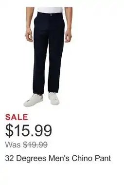 Costco 32 Degrees Men's Chino Pant offer