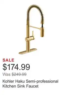 Costco Kohler Haku Semi-professional Kitchen Sink Faucet offer