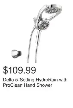 Costco Delta 5-Setting HydroRain with ProClean Hand Shower offer