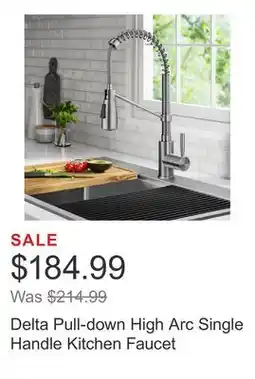 Costco Delta Pull-down High Arc Single Handle Kitchen Faucet offer