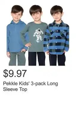 Costco Pekkle Kids' 3-pack Long Sleeve Top offer