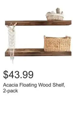 Costco Acacia Floating Wood Shelf, 2-pack offer