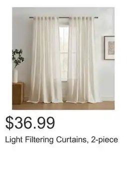 Costco Light Filtering Curtains, 2-piece offer