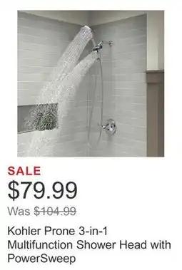 Costco Kohler Prone 3-in-1 Multifunction Shower Head with PowerSweep offer