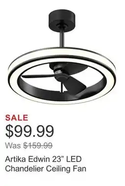 Costco Artika Edwin 23 LED Chandelier Ceiling Fan offer