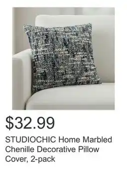 Costco STUDIOCHIC Home Marbled Chenille Decorative Pillow Cover, 2-pack offer