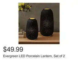 Costco Evergreen LED Porcelain Lantern, Set of 2 offer