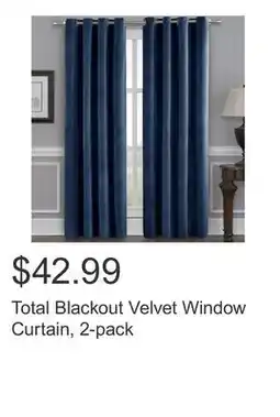 Costco Total Blackout Velvet Window Curtain, 2-pack offer